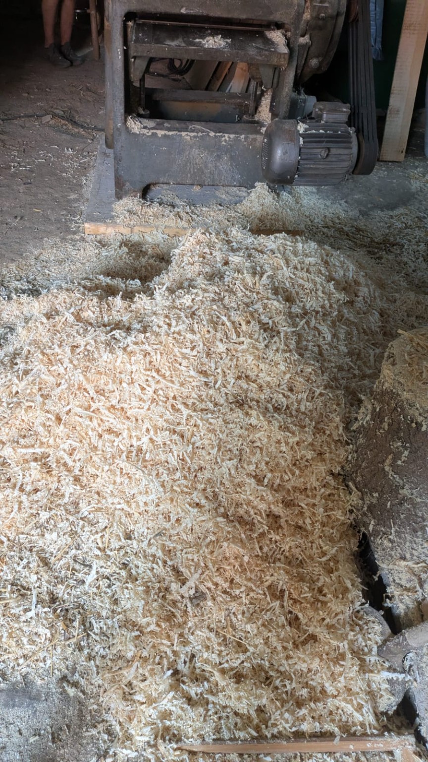 Hobelspäne beim Hobeln und Fräsen